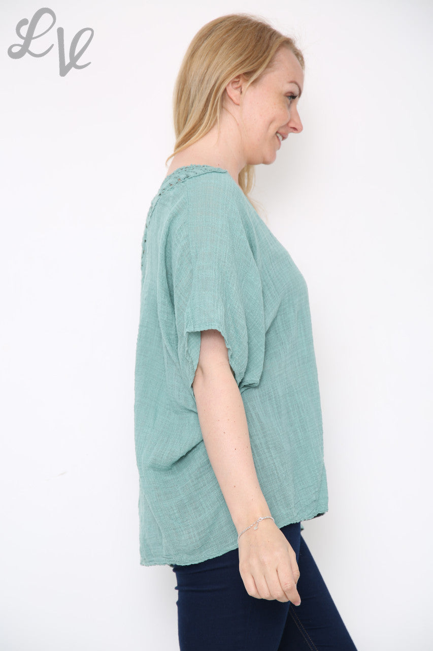 Dames gehaakte top met open rug Tiffany