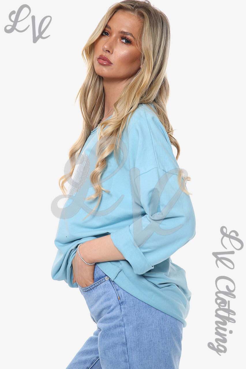 Dames Pailletten Shimmer Hart Top Tiffany Stukprijs €11,99
