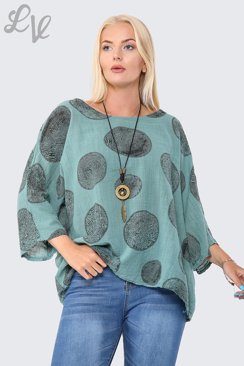 Ladies Tree Root Print Top With Necklace Tiffany - Unit Price £9.99
