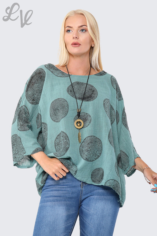 Ladies Tree Root Print Top With Necklace Tiffany - Unit Price £9.99