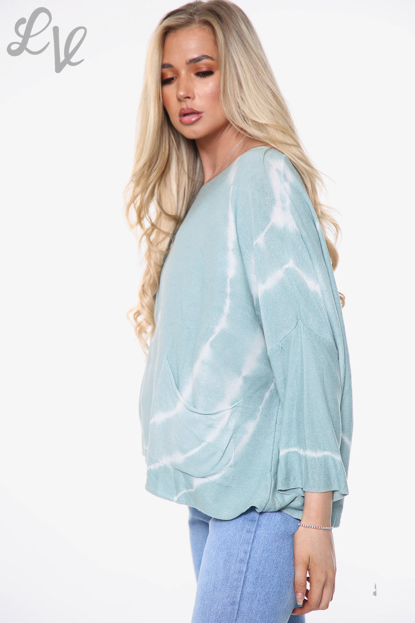 Dames Tie Dye Fijngebreide Top Tiffany Stukprijs £14.99