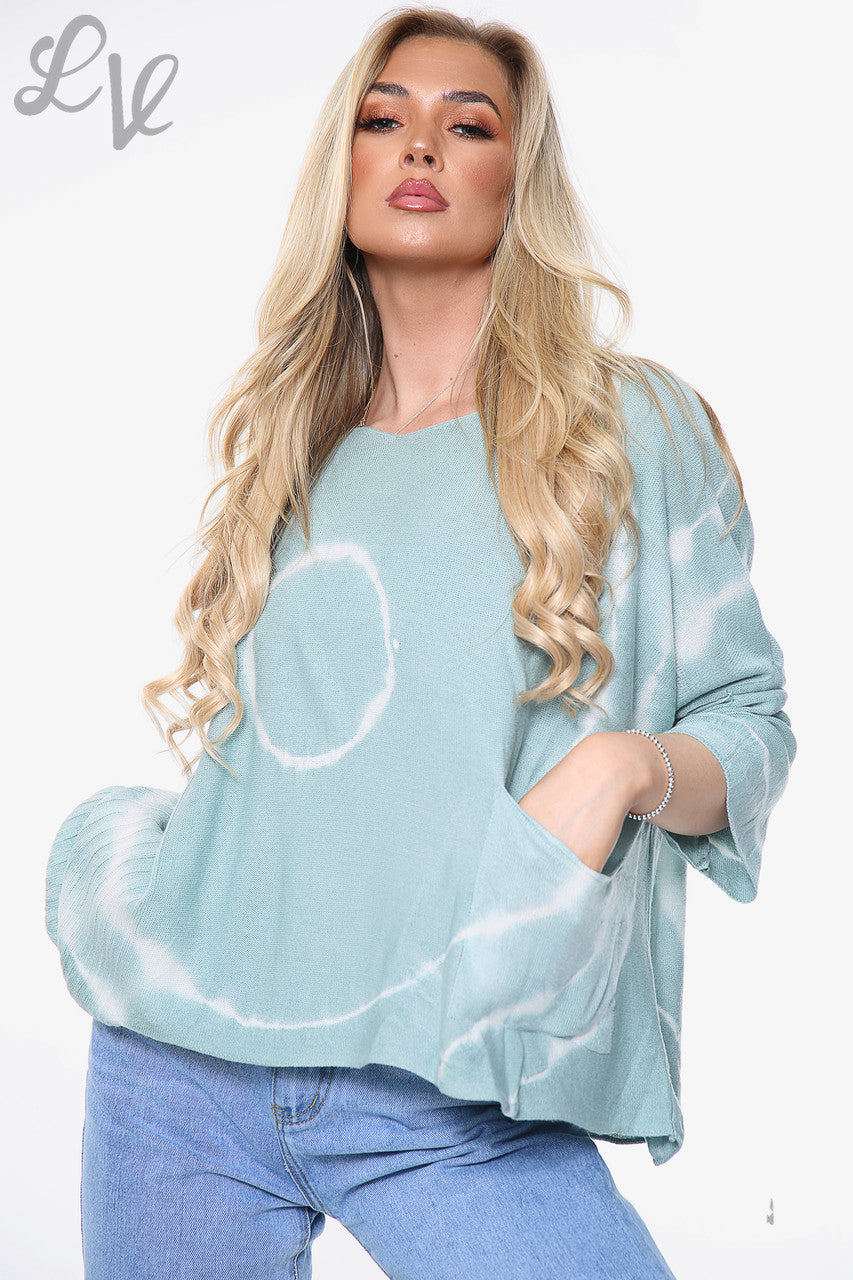 Dames Tie Dye Fijngebreide Top Tiffany Stukprijs £14.99