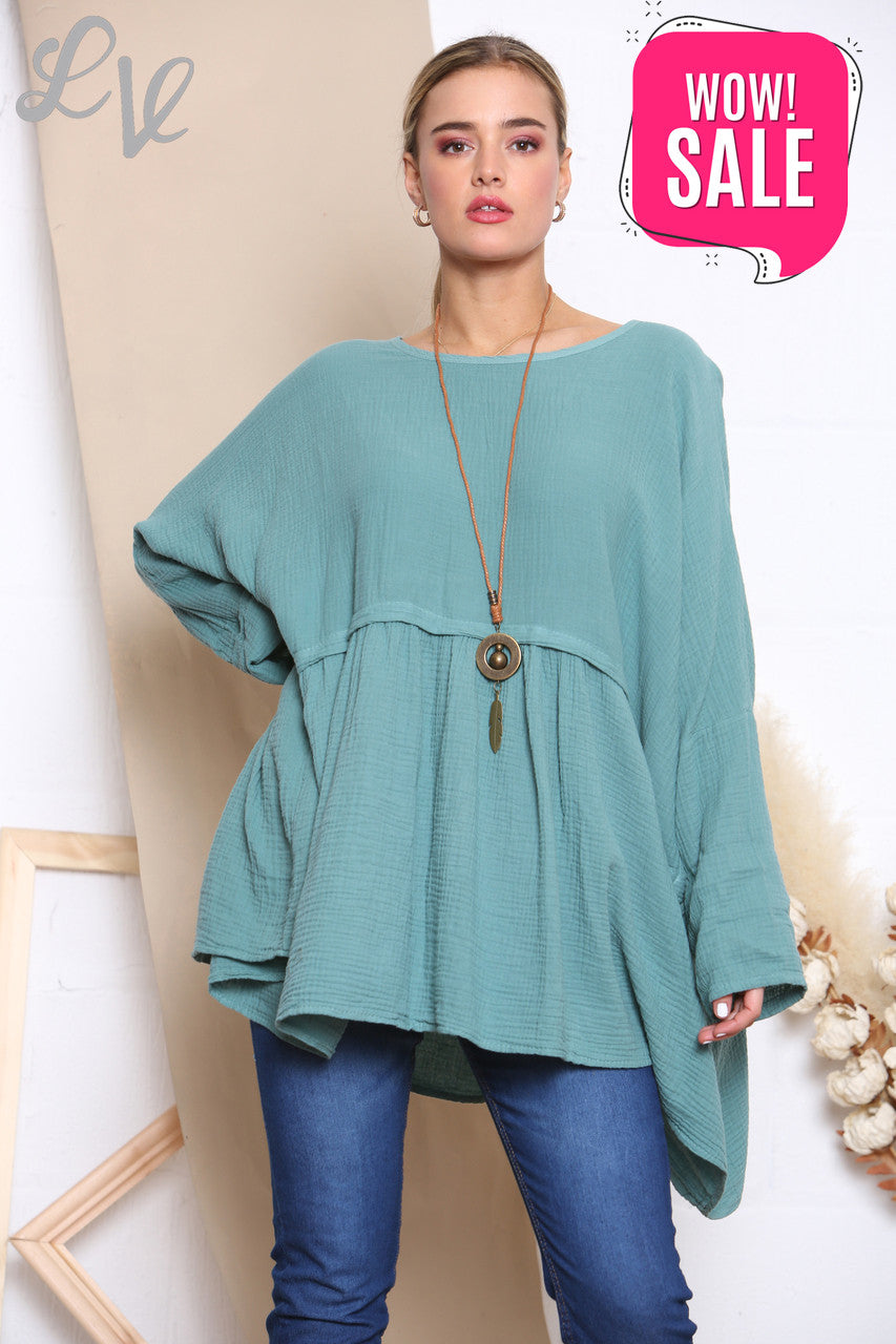 Dames Lagenlook Floaty Top Met Ketting Tiffany