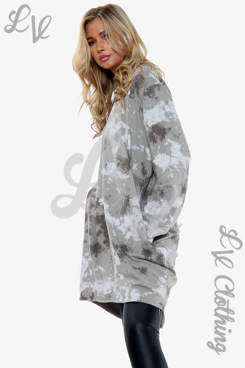 Ladies Cloud Print Sweatshirt Top Taupe Unit Price WAS £13.99 NOW £6.99