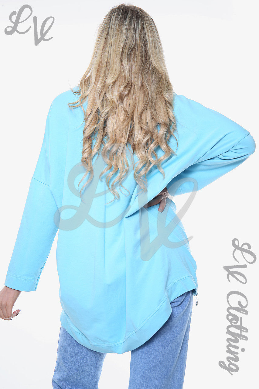 Dames Be Kind Sweatshirt Top Turkoois Stukprijs €14,99