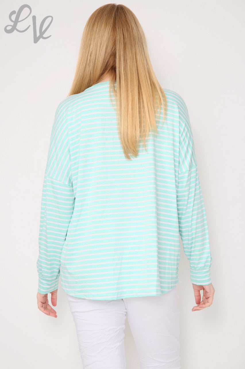 Ladies Stripe & Star Top Tiffany Unit Price £8.99