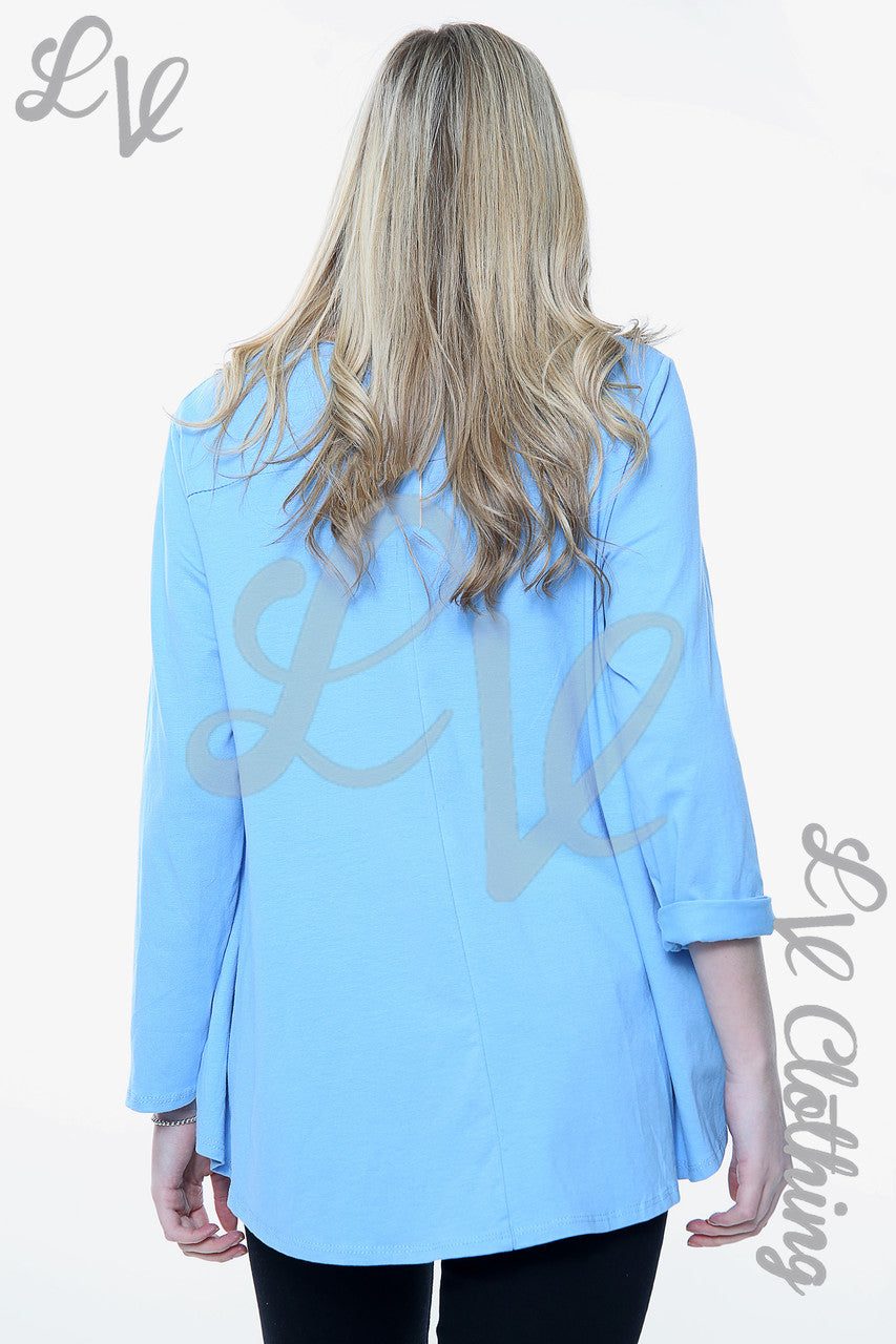 Ladies 2 Hearts Foil Graphic Top Turquoise Unit Price WAS £12.99 NOW £6.49