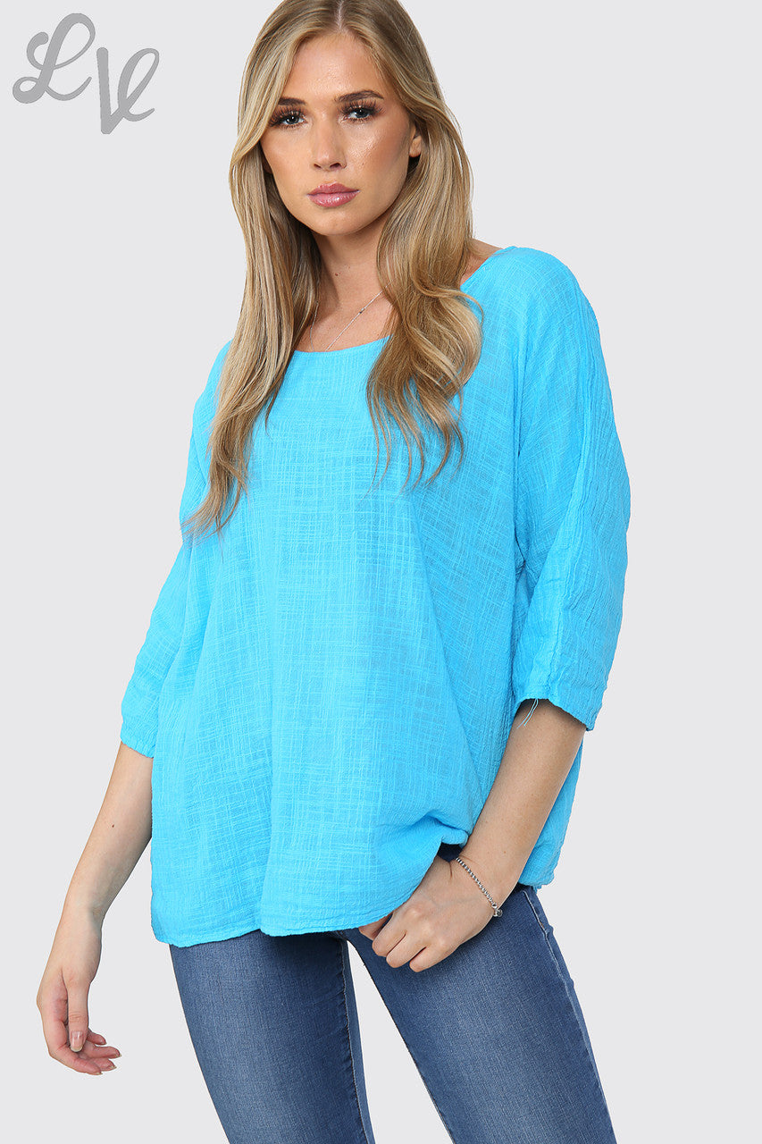 EFFEN RECHT VALLENDE TOP TURQUOISE