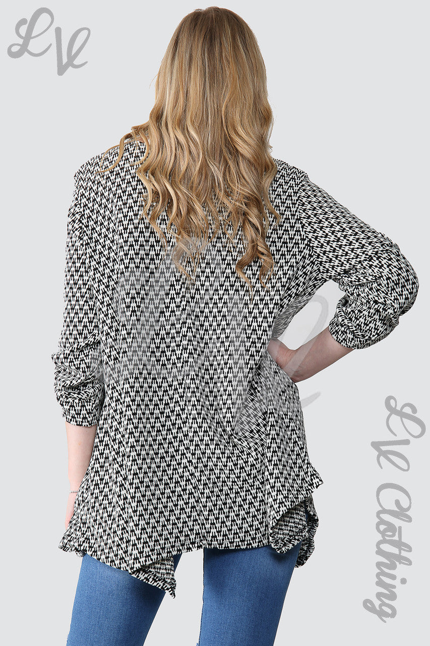 Dames tuniek trui met hondenpootprint en sjaal wit - Prijs per eenheid € 12,99