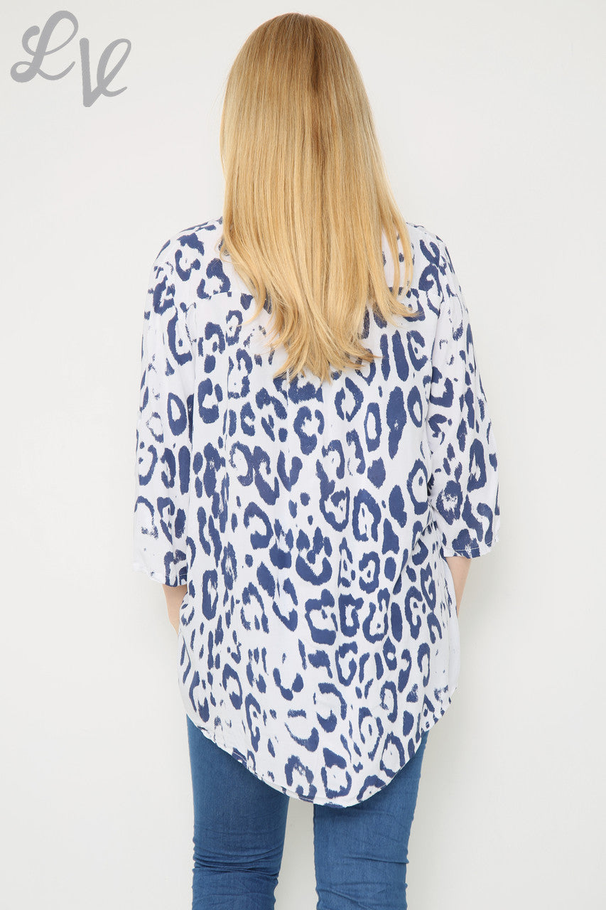 Ladies Animal Print Blouse White Unit Price £8.99