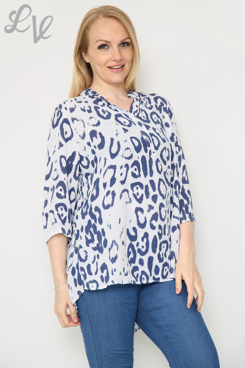 Ladies Animal Print Blouse White Unit Price £8.99