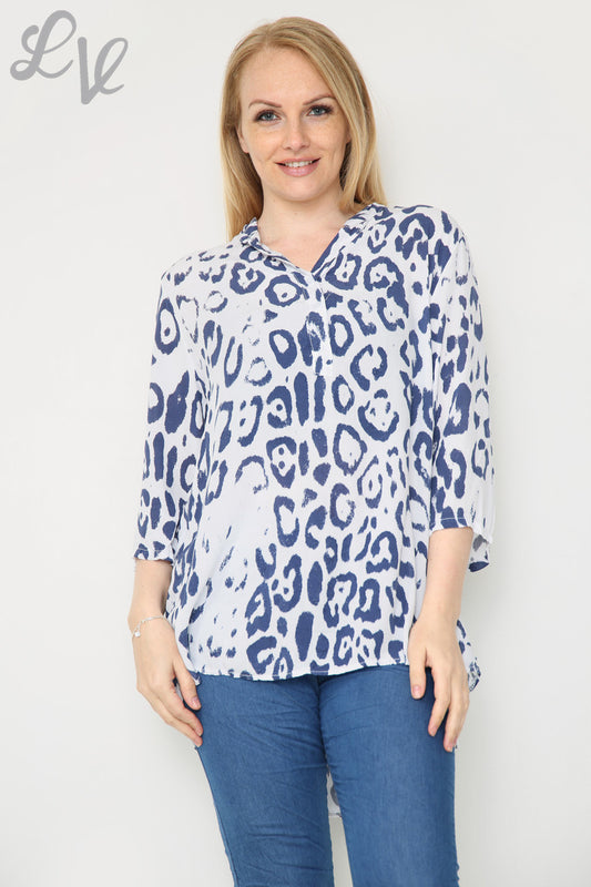Ladies Animal Print Blouse White Unit Price £8.99
