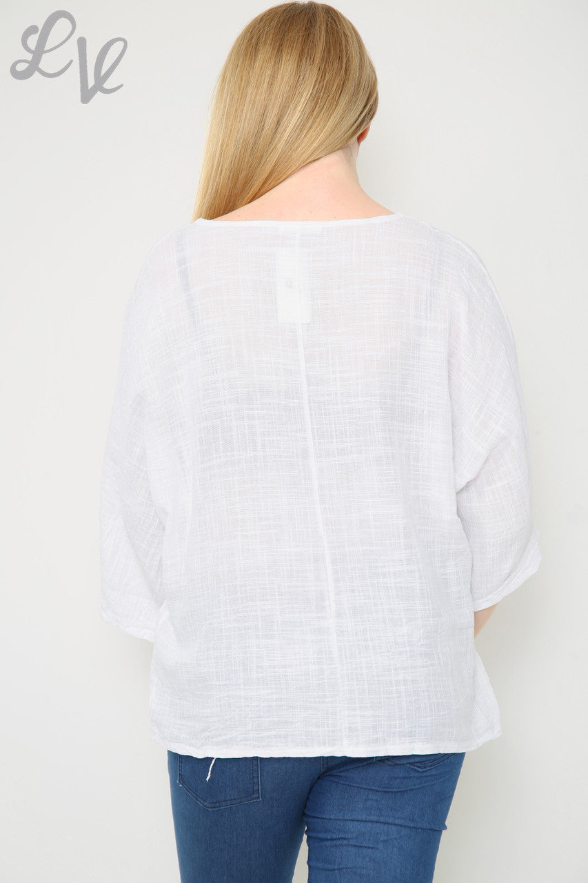 Dames Paardenbloem Hart Top Wit Prijs per eenheid € 7,99