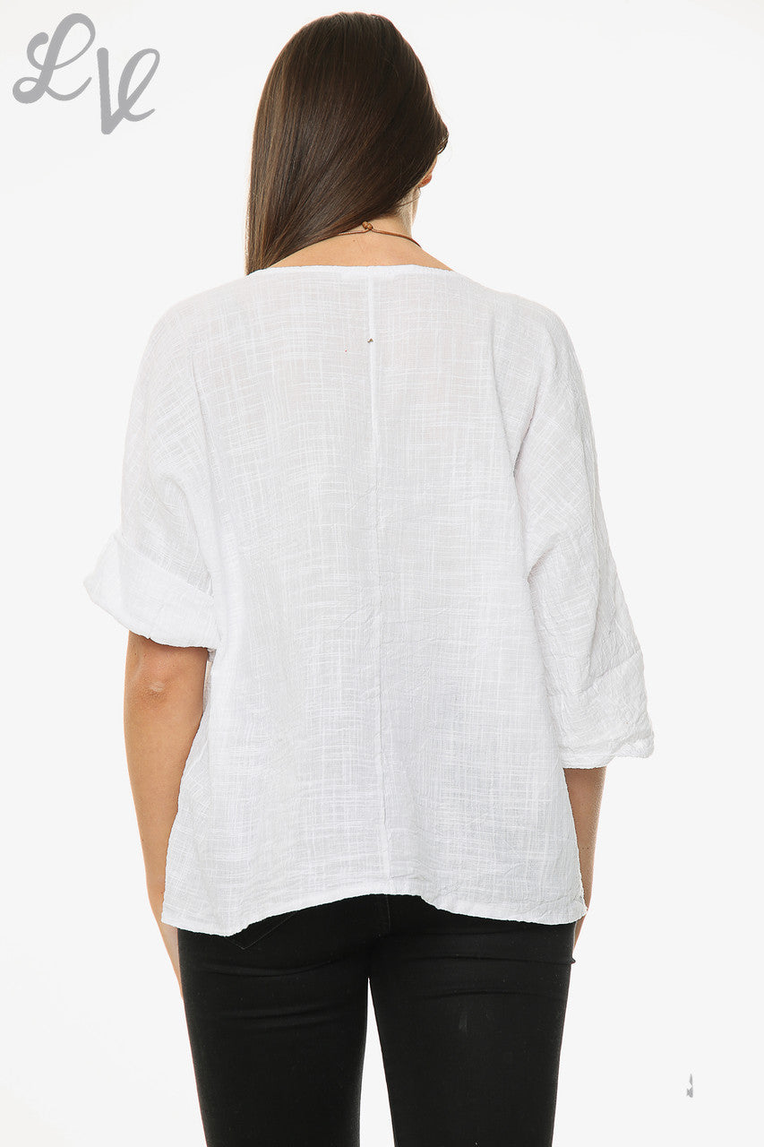 Ladies Plain Simple Top White