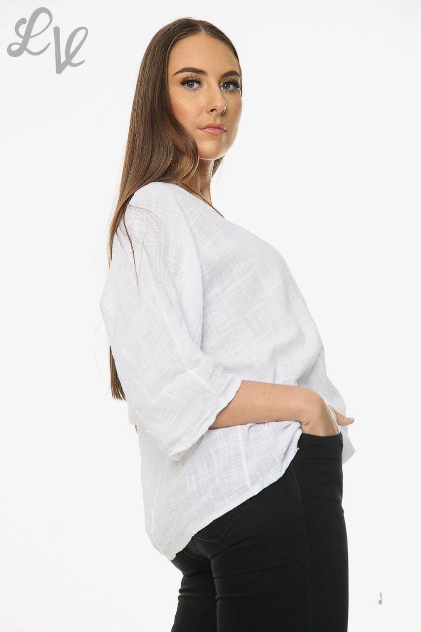 Ladies Plain Simple Top White