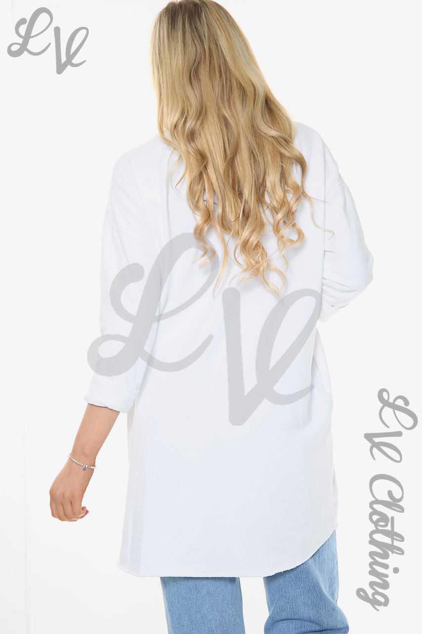 Dames Liefde Script Sweatshirt Top Wit Prijs per stuk € 11,99