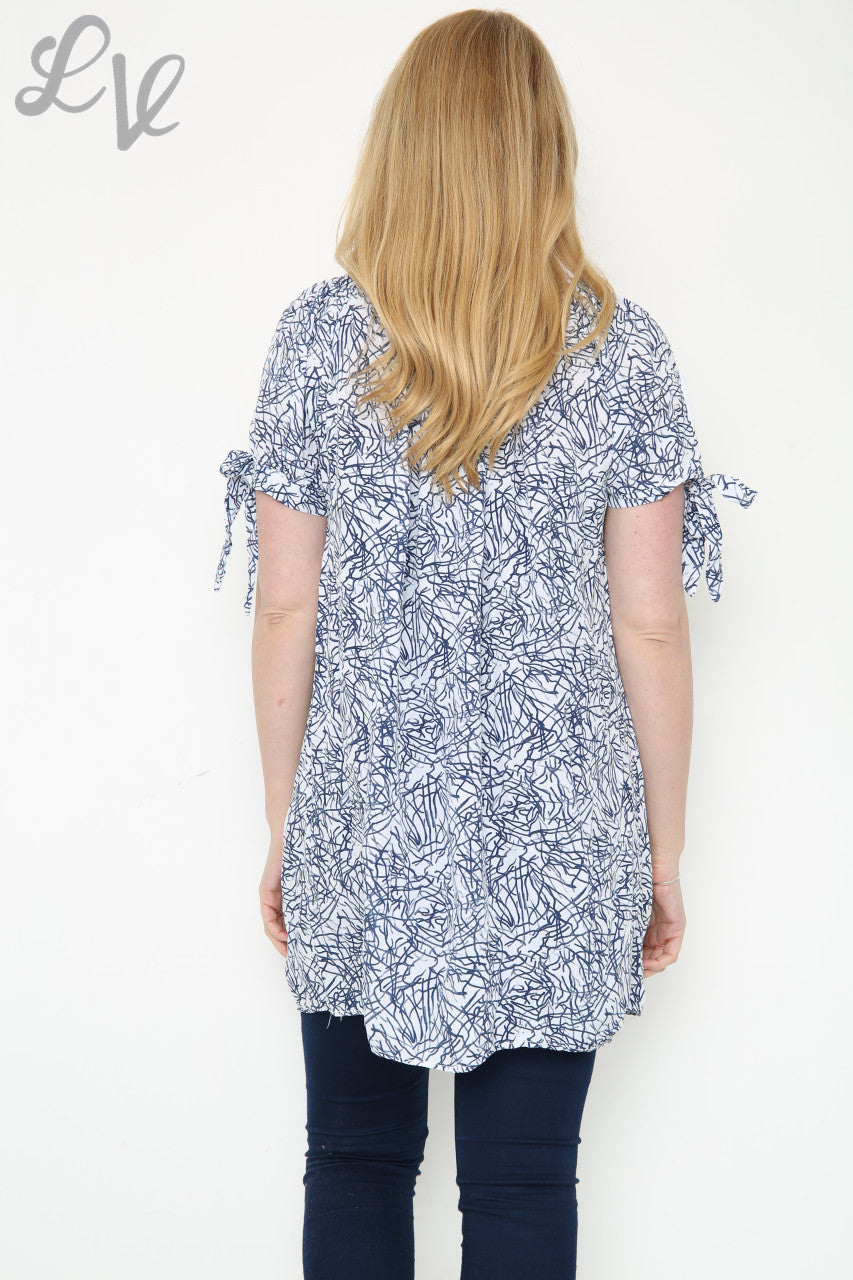 Dames Off-shoulder Top met Print Wit Stukprijs € 12,99