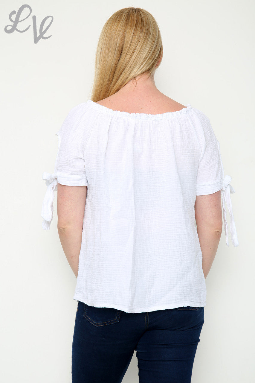 Dames effen Gypsy Top Wit