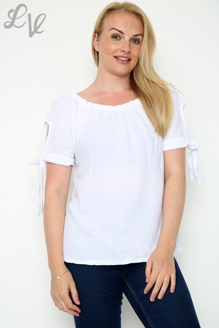 Dames effen Gypsy Top Wit