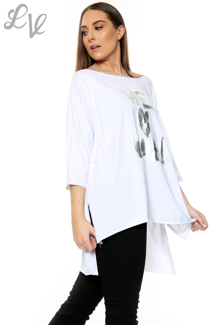 Dames 'We Love Karl' Top met folieprint Wit Prijs per stuk WAS €5,99 NU €2,99