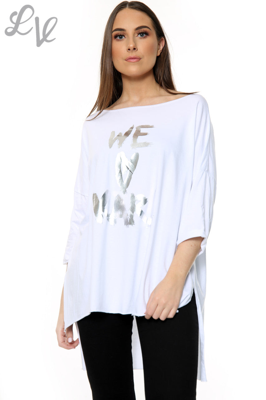 Dames 'We Love Karl' Top met folieprint Wit Prijs per stuk WAS €5,99 NU €2,99