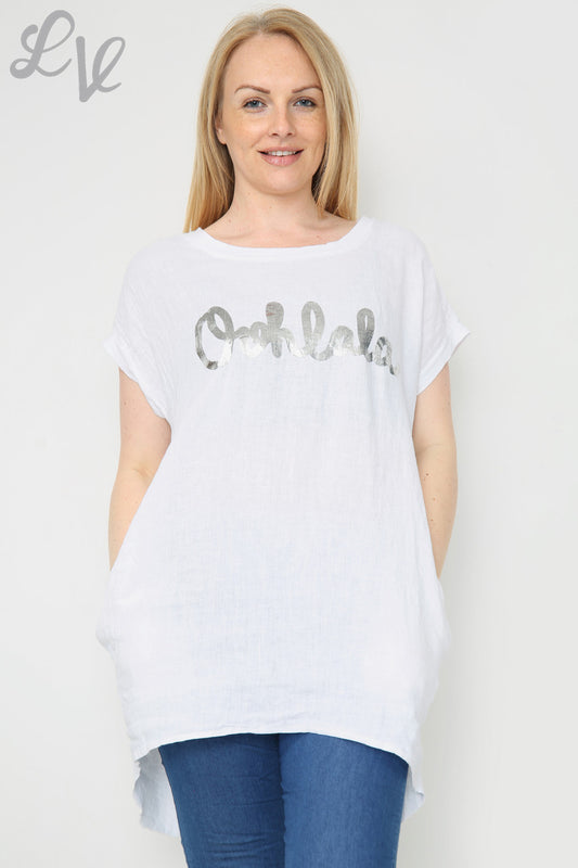 Ladies Ooh La La Foil Top White Unit Price £8.99