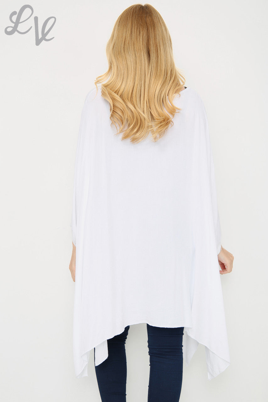 Dames Vlinder Mouw Top Wit Stukprijs € 8,99