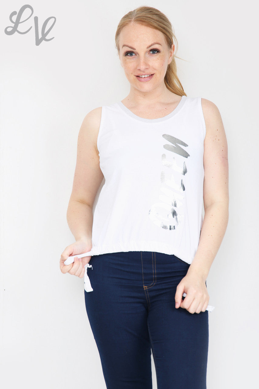 Dames Queen Lace Rug Vest Top Wit Stukprijs WAS €9,99 NU €4,99