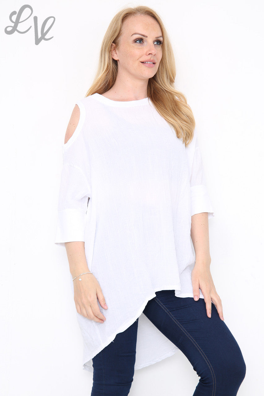 Dames Top met Open Schouders Wit Prijs per stuk €9,99