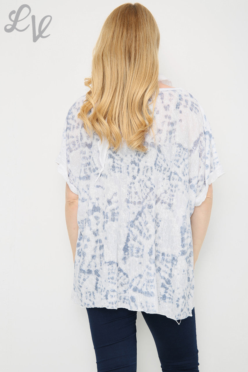 Dames Tie Dye Sjaal Top Wit Stukprijs €5,99