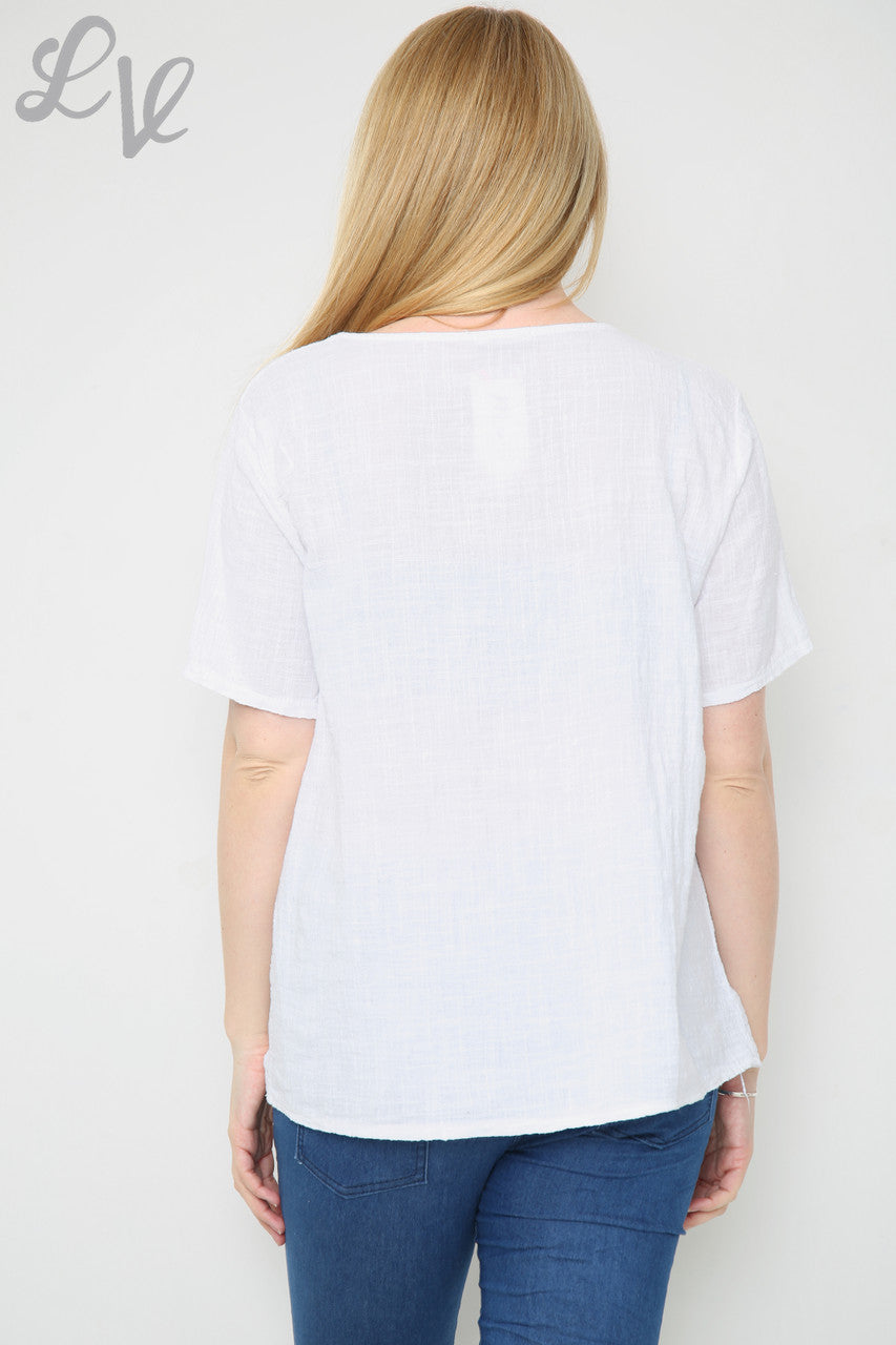 Damesfiets Pailletten Top Wit Stukprijs €8,99