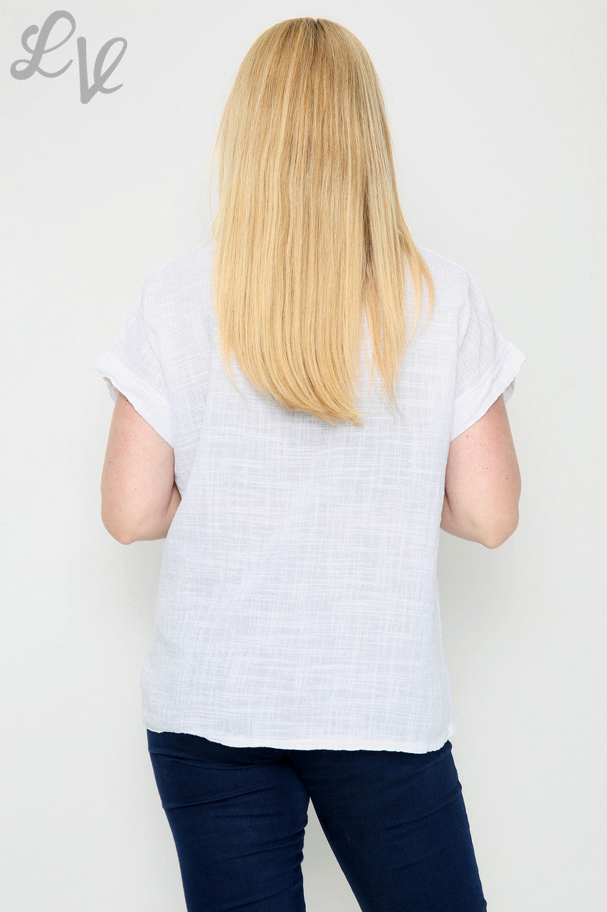 Dames pailletten top in stervorm wit - Prijs per stuk € 7,99