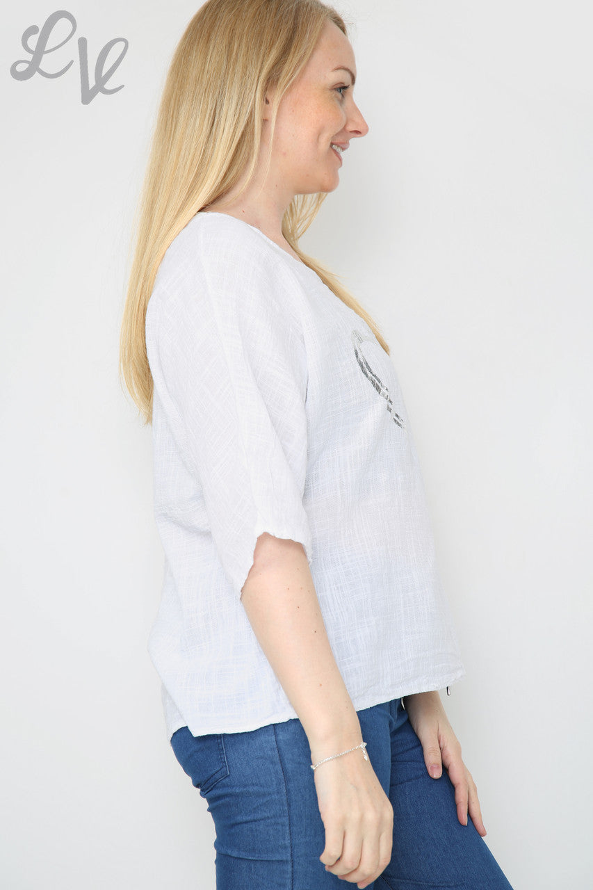 Dames Folie Hart Top Wit per stuk €7,99