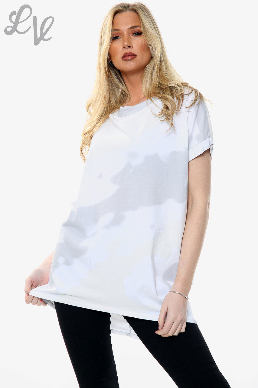 Dames Top met Aquarelprint Wit Eenheidsprijs €10,99