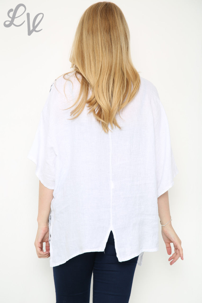 Dames Top Met Geborduurd Patroon Wit Stukprijs € 13,99