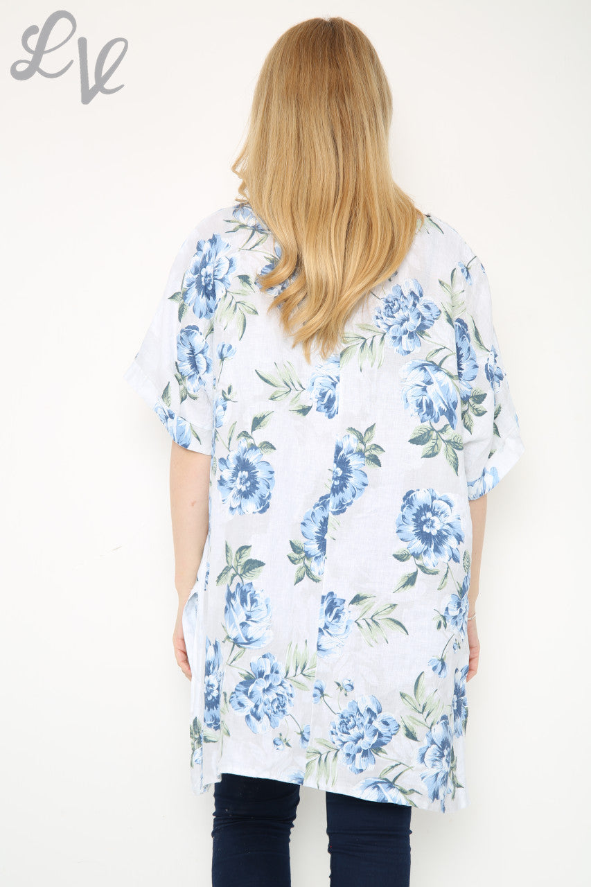 Dames Top Met Bloemenmotief Wit Stukprijs € 12,99