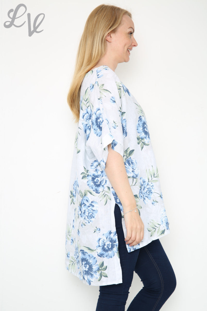 Dames Top Met Bloemenmotief Wit Stukprijs € 12,99