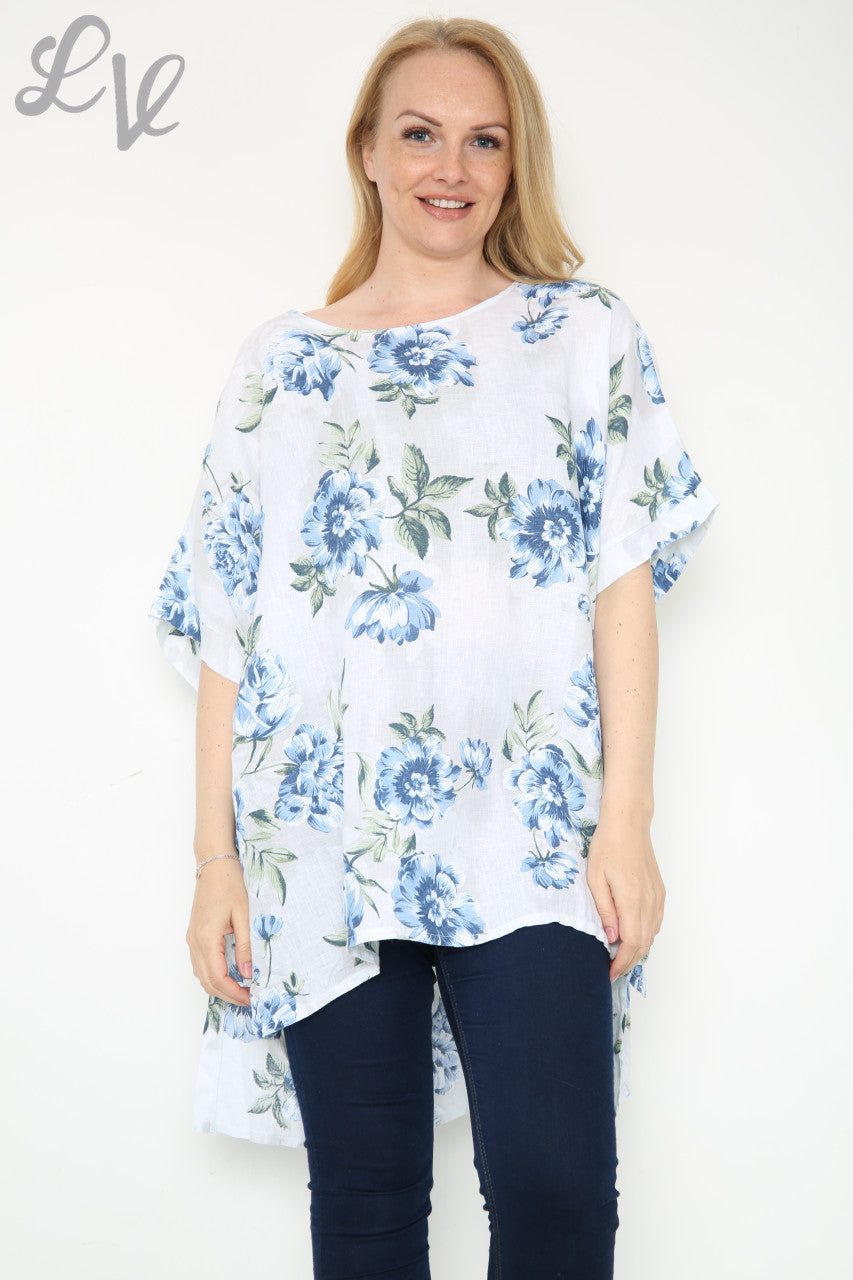 Dames Top Met Bloemenmotief Wit Stukprijs € 12,99
