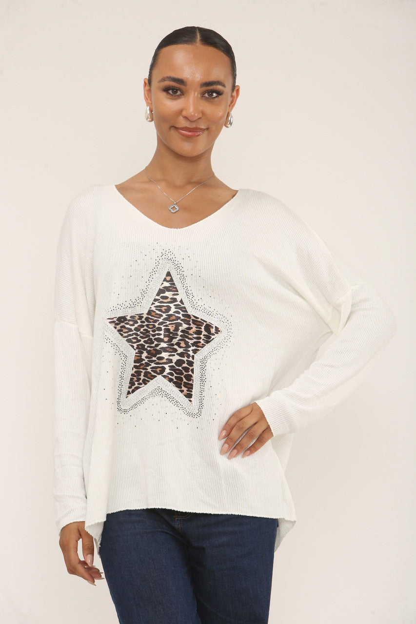 DIAMANTE LUIPAARD STER TRUI - WIT