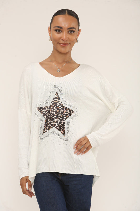 DIAMANTE LUIPAARD STER TRUI - WIT