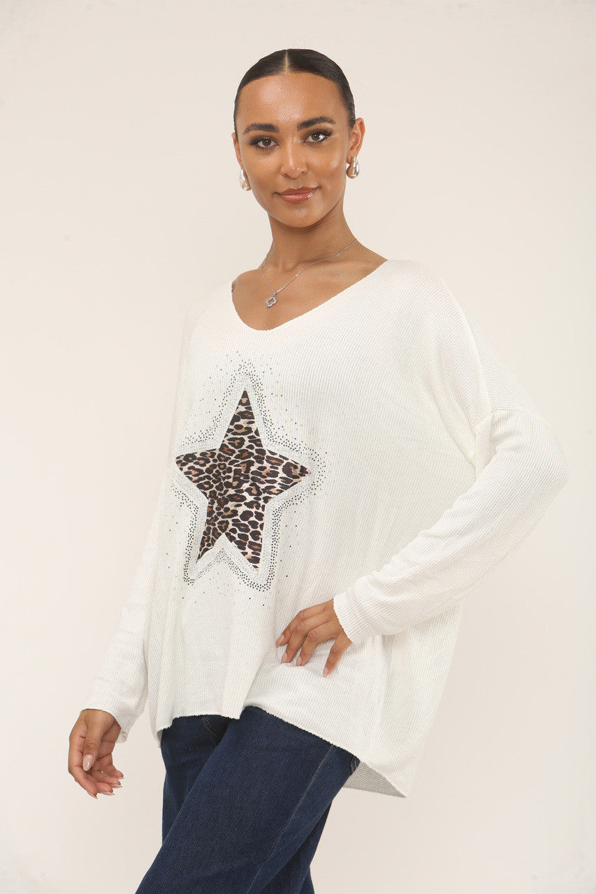 DIAMANTE LUIPAARD STER TRUI - WIT