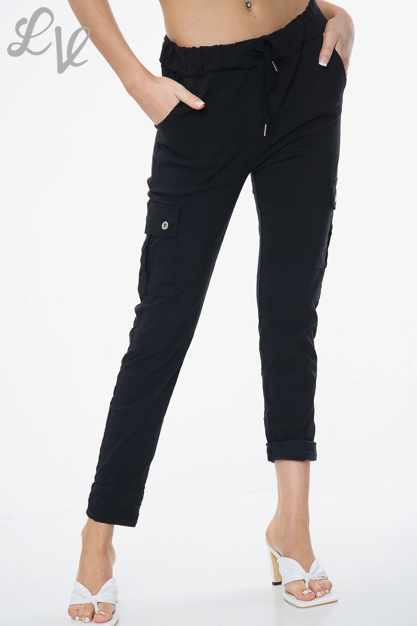 Dames Casual Toverbroek met Steekzakken Zwart - Stukprijs €9,99