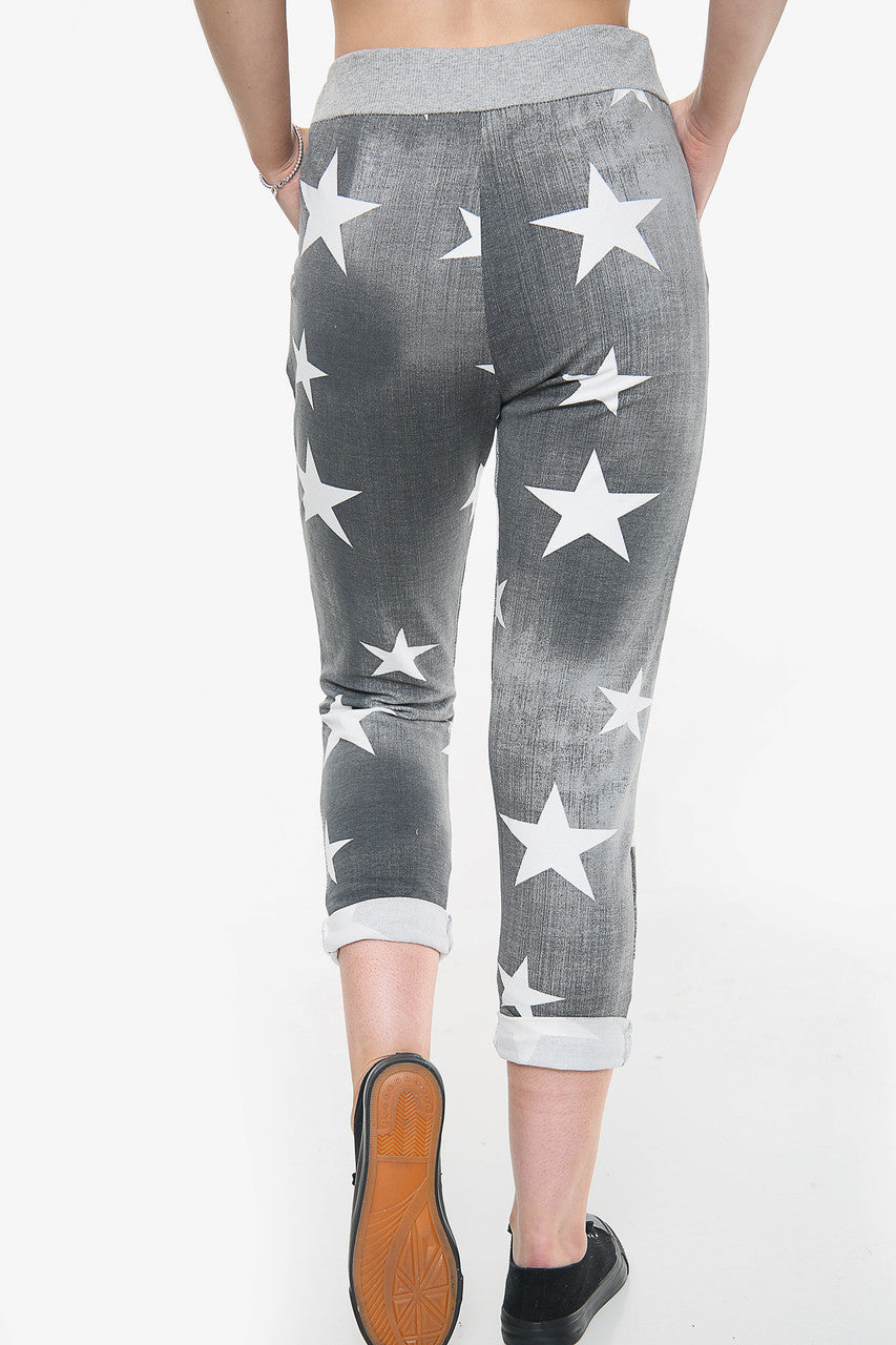 JOGGINGBROEK MET STERRENPRINT - GRIJS