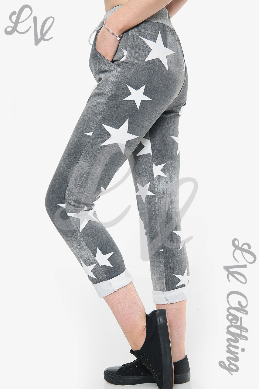 JOGGINGBROEK MET STERRENPRINT - GRIJS