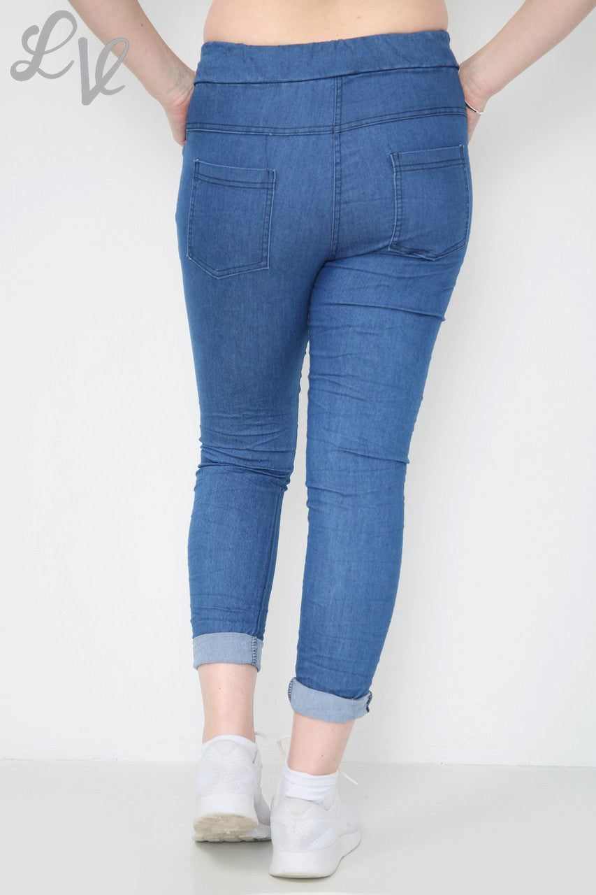 Ladies Jeans Look Magic Trousers Denim Unit Price £9.99