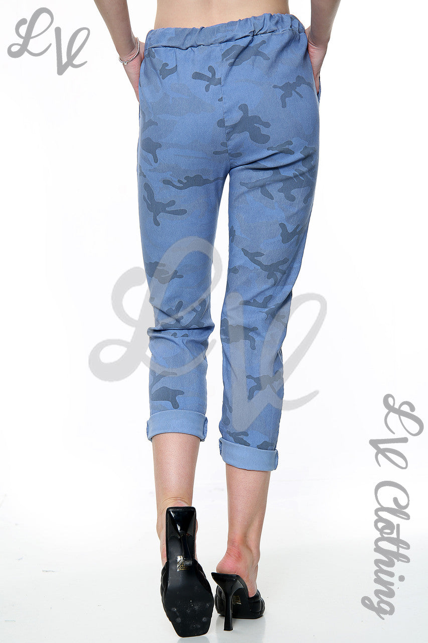 Dames Plus Size Camo Print Magic Broek Denim Stukprijs WAS £12.99 NU £5.99