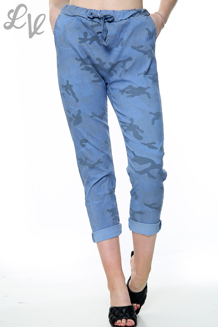 Dames Plus Size Camo Print Magic Broek Denim Stukprijs WAS £12.99 NU £5.99
