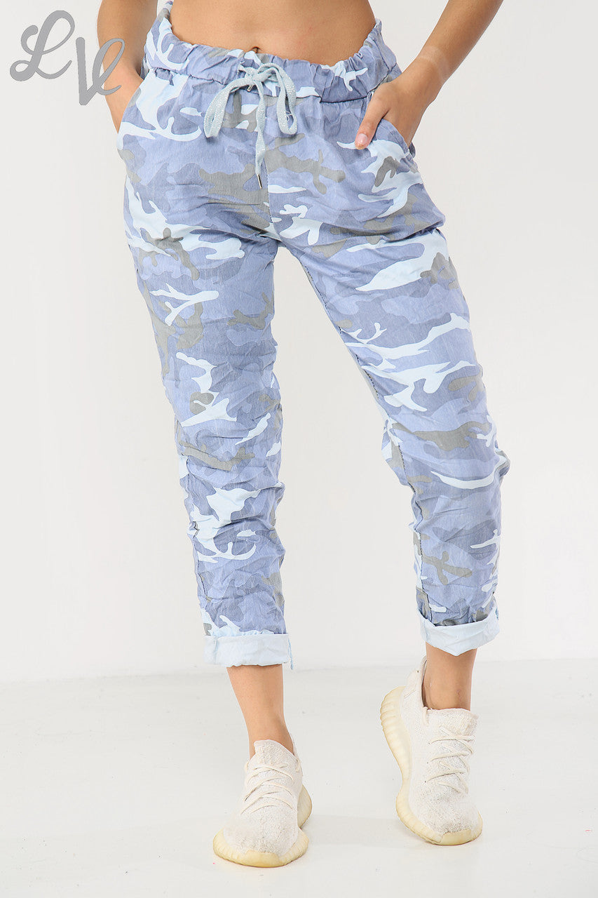 Ladies Camouflage Print Magic Trousers Denim - Unit Price £9.99