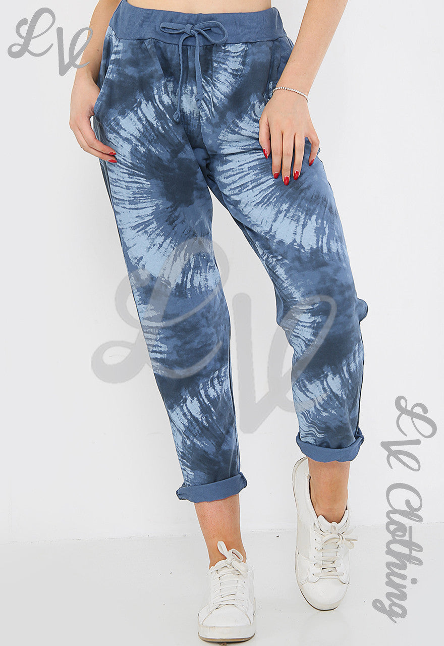 Ladies Tie Dye Print Jogging Bottom Pants Denim Unit Price £9.99