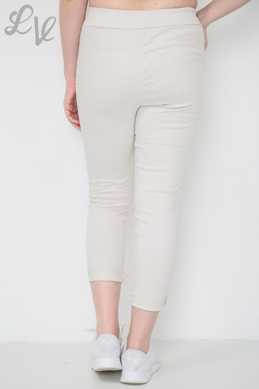 Ladies Ripped Sequin Knee Magic Trousers Dusty Pink Unit Price £9.99